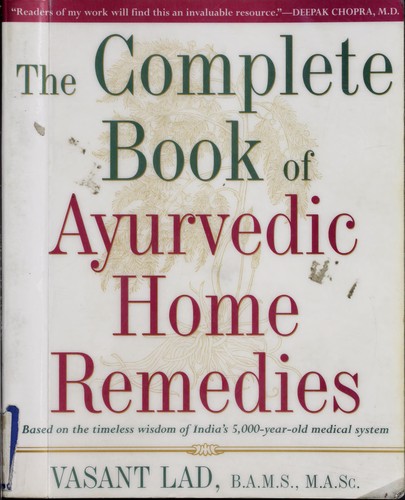 Cover of The Complete Book of Ayurvedic Home Remedies by Vasant Lad